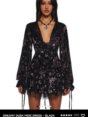 Dreamy Dusk Velvet Mini Dress Current Mood